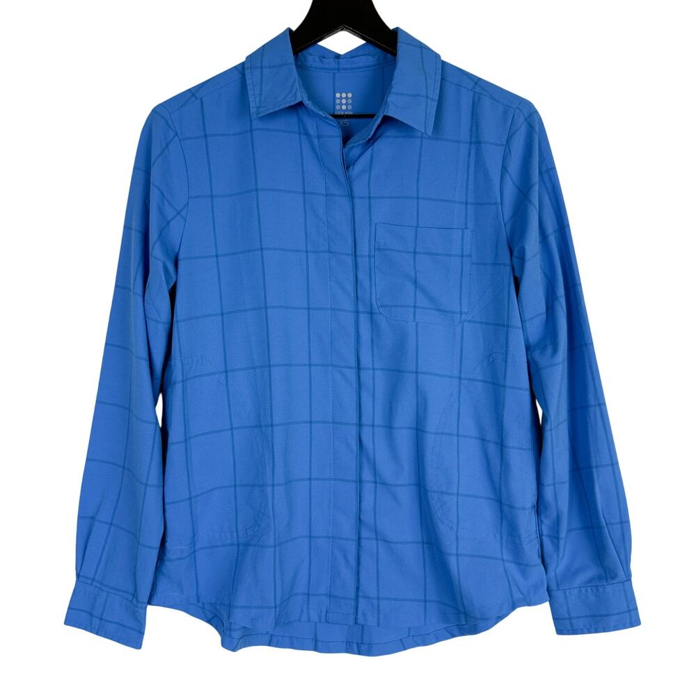 Title Nine Tuolumne Tech Shirt Button Up 50+SPF Blue - XS